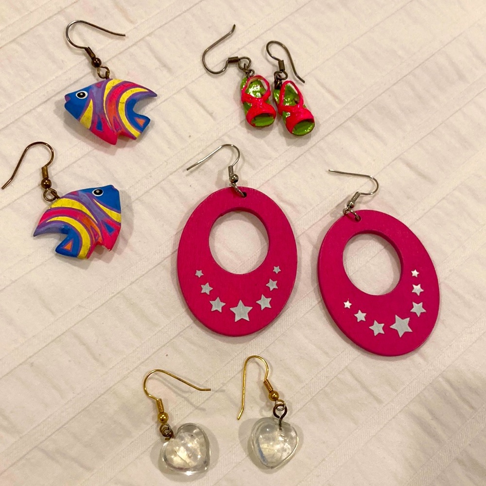 4 pairs of fun earrings for a fun vacation